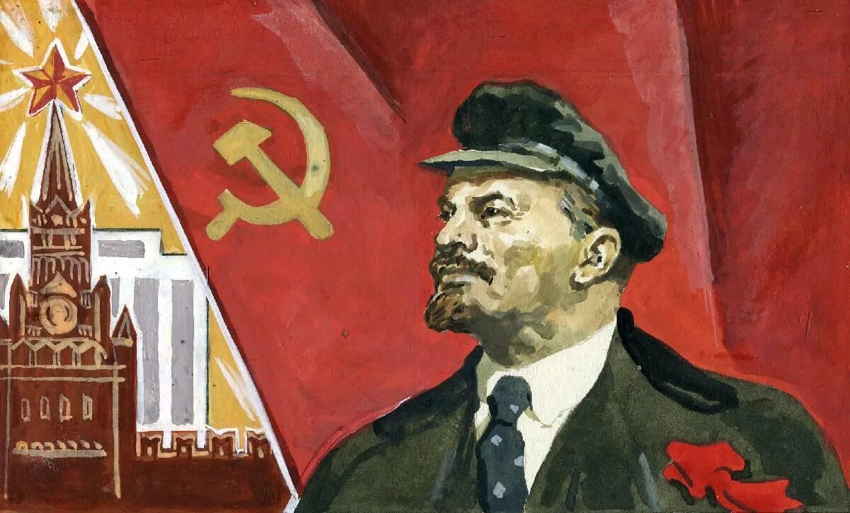 Две великие революции. Коммунистическая партия СССР Ленин. Ленин с флагом СССР. Революция СССР 1917 Ленин.