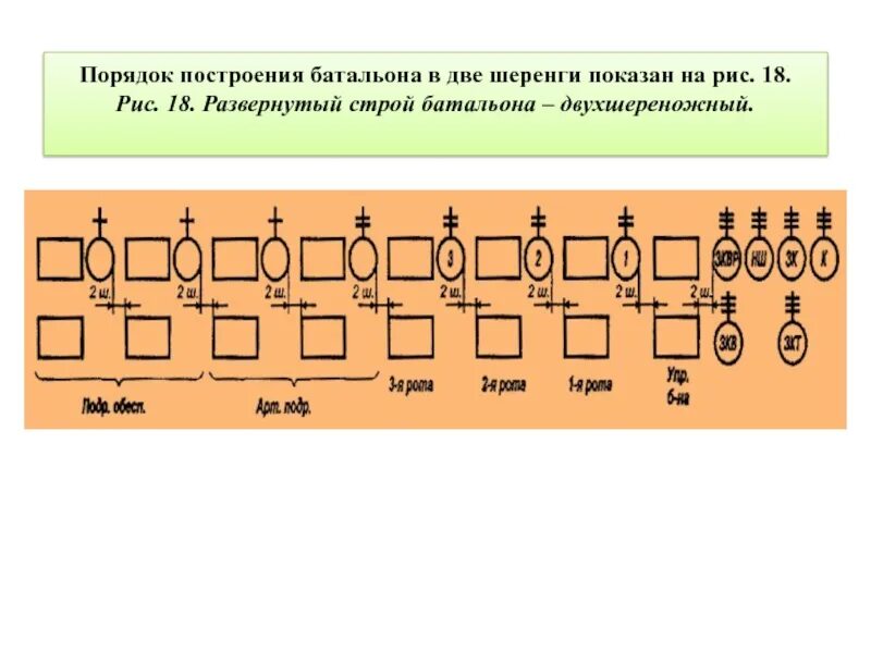 Походный Строй батальона. Развернутый Строй батальона. Порядок построения батальона. Развернутый двухшереножный Строй.