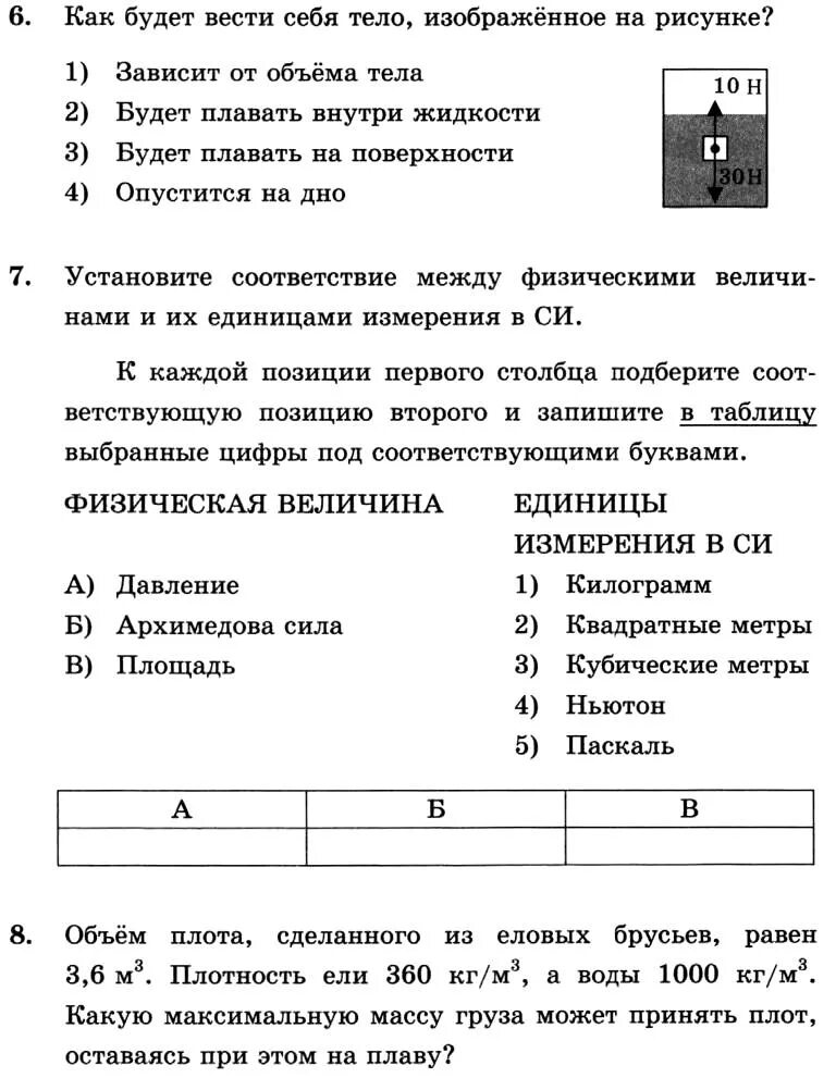 Контрольная работа давление жидкости архимедова сила. Кр по физике 7 Архимедова сила. Кр по физике 7 класс давление твердых тел жидкостей и газов. Физика 7 класс перышкин давления жидкостей. Давление твердых тел жидкостей и газов 7 класс таблица.