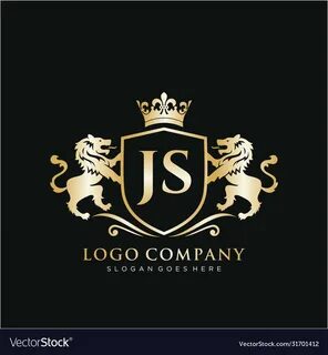 Js letter initial with lion royal logo template Vector Image.