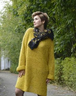 Платье листопад спицами