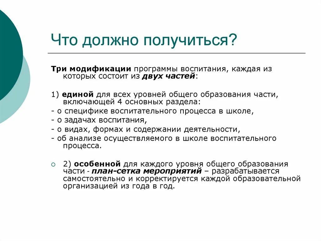 Структура рабочей программы воспитания в школе. Задачи примерной программы воспитания. Модули программы воспитания в школе. Цель рабочей программы воспитания.