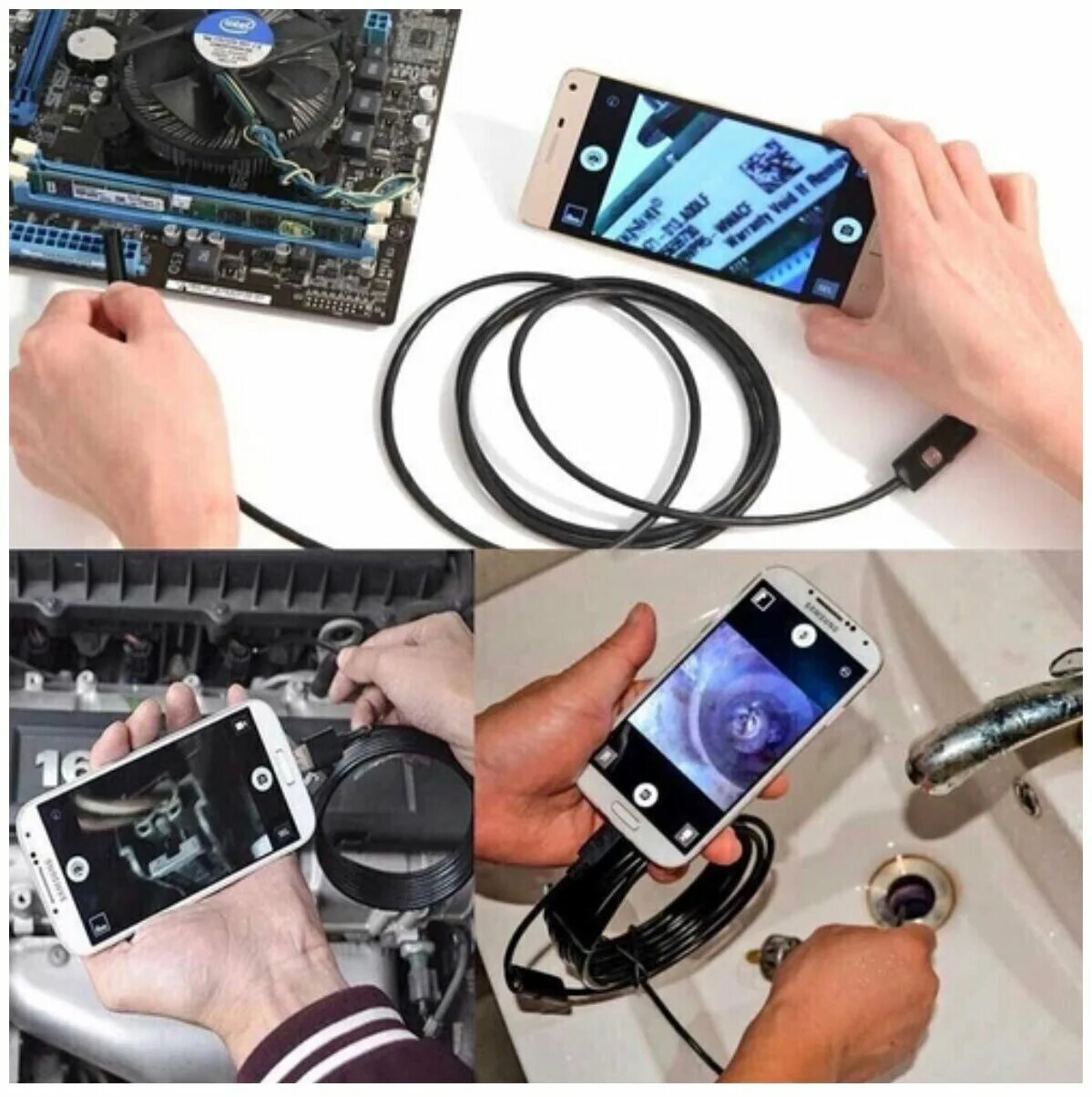 видеоэндоскоп с поворотной камерой 5. эндоскоп usb для смартфонов esd-125/sme06. 5 мм. камера-эндоскоп с подсветкой орбита. камера - гибкий эндоскоп usb (micro usb), 2м, android/pc.