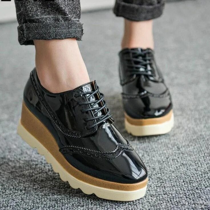 (beige+black)new 2015 Cowhide Casual Flat Shoes Genuine Leather Oxford Shoes For