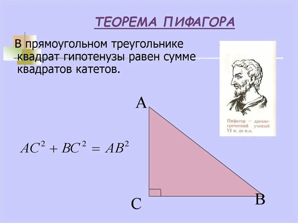 Теорема Пифагора треугольник. Теорема Пифагора для прямоугольного треугольника. Прямоугольный треугольник по теореме Пифагора. Теорема о квадрате гипотенузы прямоугольного треугольника Пифагора.