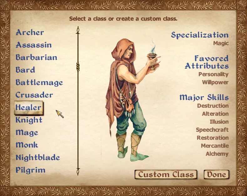 Классы в обливионе. Oblivion классы. Обливион классы персонажей. The Elder Scrolls IV Oblivion классы персонажей.