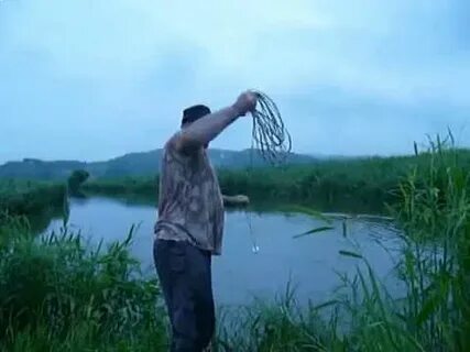 Заброс кастинговой сети с кольцом видео большим