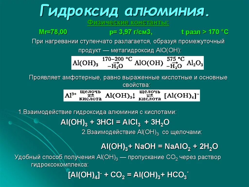 Температура разложения гидроксида