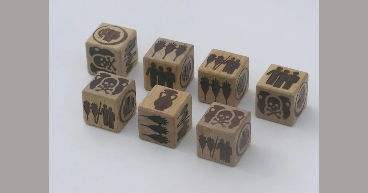 Thought the ages. Dice building boardgame. 4841ages. 7412ages. Peter rolled for ages.