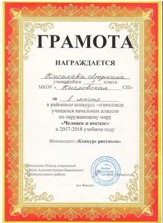 1 место конкурса