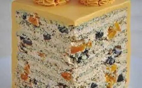 Торт лабиринт с черносливом и курагой