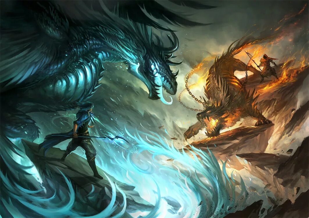 Маг арт. Битва магов фэнтези. Войны фэнтези. Маги против магов. Огонь и вода драконы.