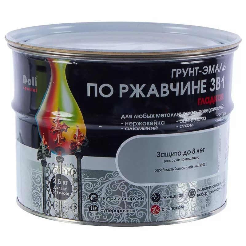 Краска 3 в 1 по металлу ржавчине. Dali краска по металлу по ржавчине 3005. грунт эмаль по ржавчине 3 в 1 гладкая dali special цвет серый 5 кг. грунт эмаль по ржавчине 3 в 1 гладкая dali special. грунт-эмаль по ржавчине dali 3 в 1, глянцевая, 2 л, серебристый алюминий.