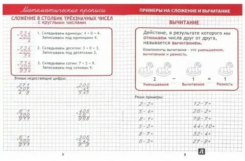 Вычитание правописание