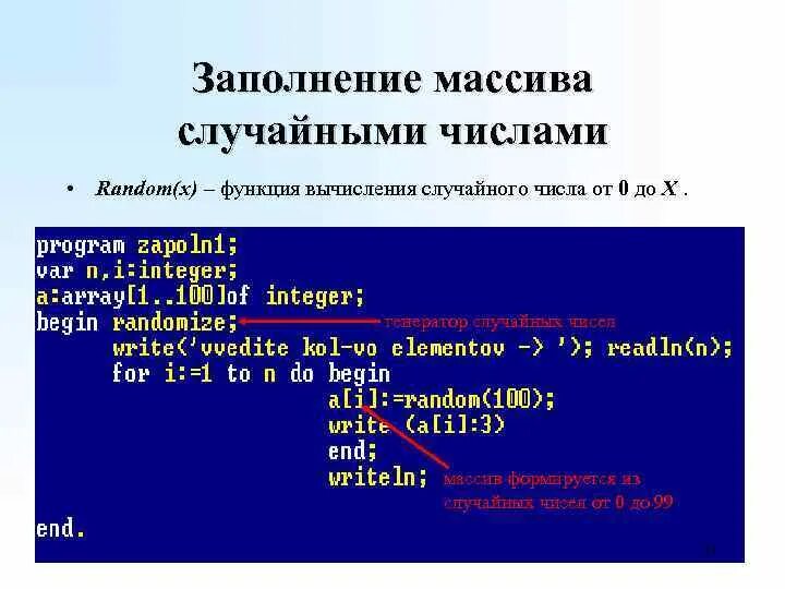 Заполнить массив функция. Заполнение массива случайными числами. Массив случайных чисел Паскаль. Заполнить массив случайными числами. Заполнение массива Паскаль.