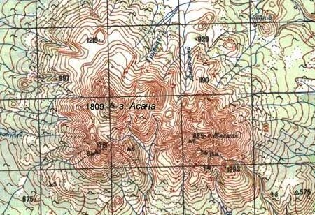 Желтые горы на карте