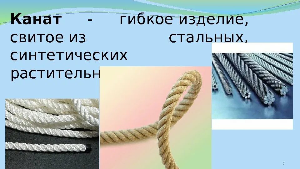 Программа канатов. Типы веревок. дефекты канатов. разновидности канатов. дефекты стальных канатов.