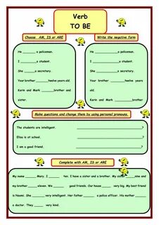 Exercises with the verbs was were