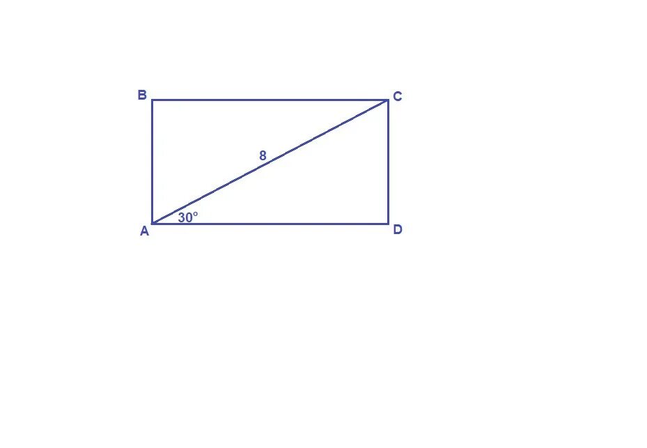 Авсд прямоугольник ас 30