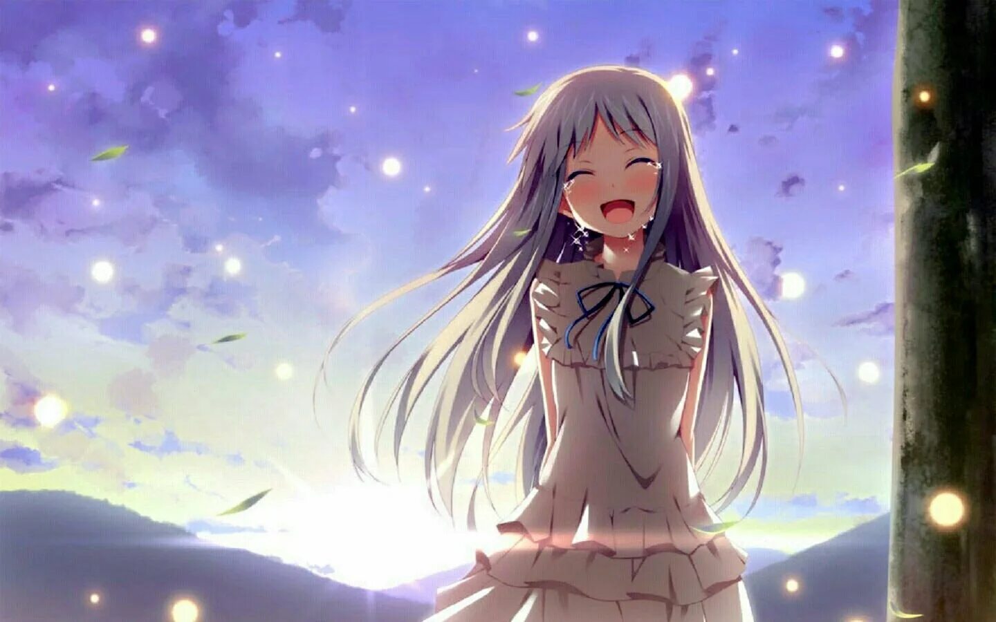 Девочка плачет и улыбается. Anohana menma. аниме счастье. слезы счастья аниме. аниме плачет.