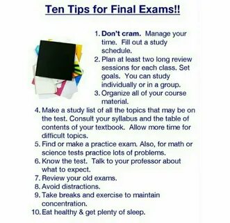 Exam topics