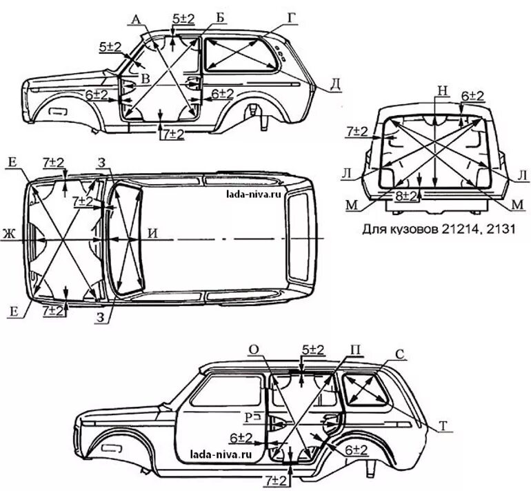 Размеры кузовных ремонтов. Нива 2131 геометрия кузова. Параметры кузова Нива 21213. Контрольные точки кузова Нива 21213. Геометрия кузова Нива 2121.