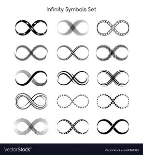 Set of infinity symbols Royalty Free Vector Image