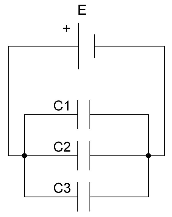 Последовательное соединение конденсаторов схема. Схема параллельного соединения 3 конденсаторов. Смешанное соединение конденсаторов. Схема параллельного смешанного соединения конденсаторов.