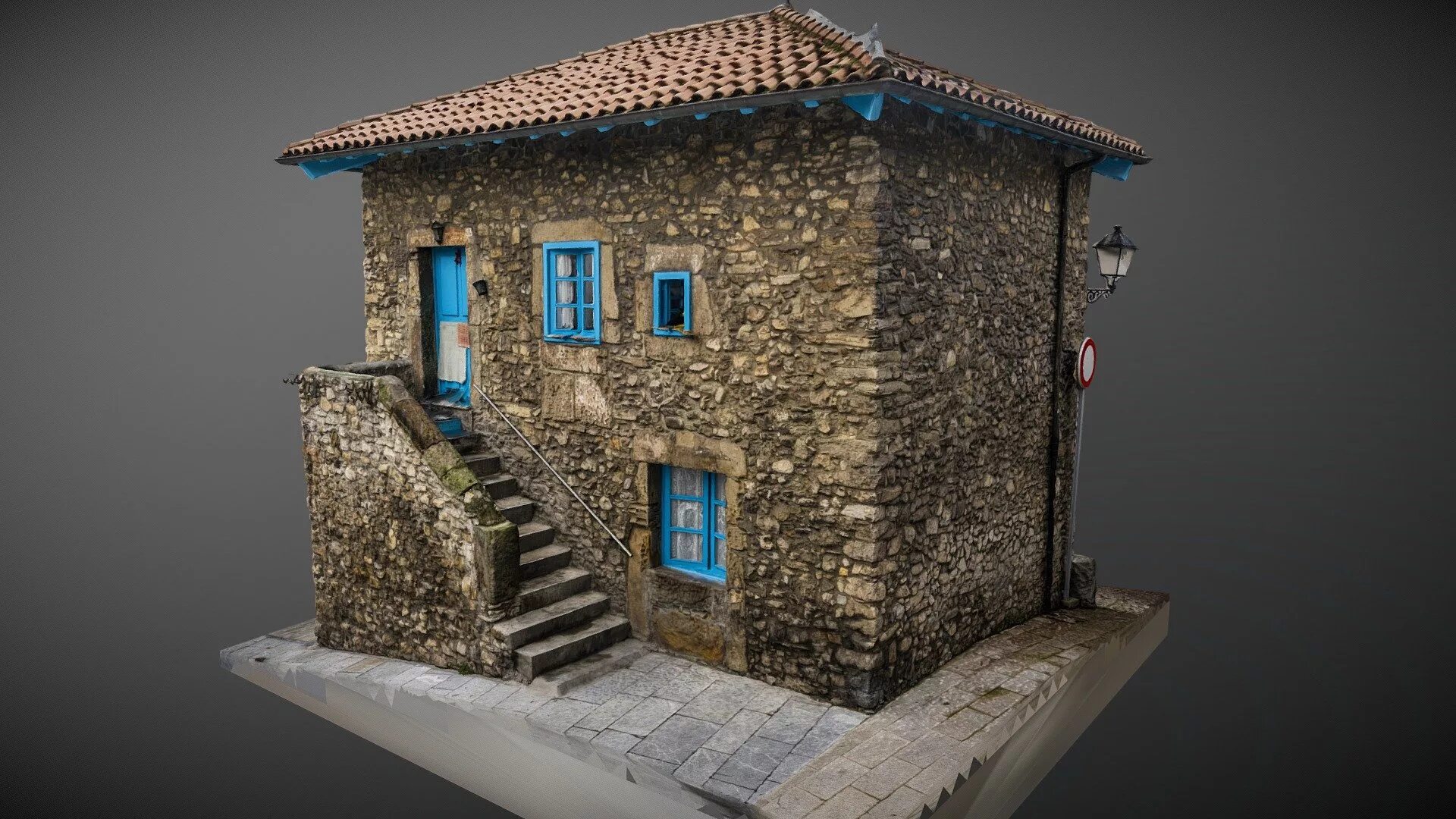 Stone house 3. Домик 3д модель. 3d модель домика. Каменный дом концепт арт. Модель каменного домика.