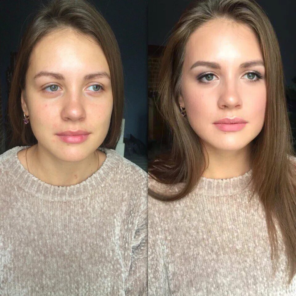 Взрослая в 15 6. Нюдовый макияж до и после. Натуральный макияж до и после. Дневной макияж до и после. Макияж повседневный до после.