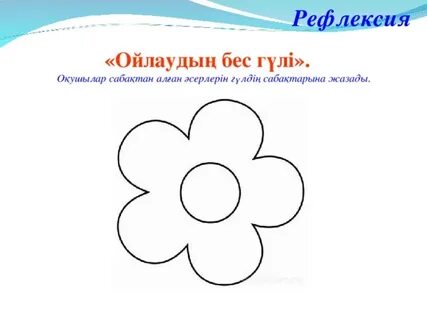 Рефлексия сабақ соңында