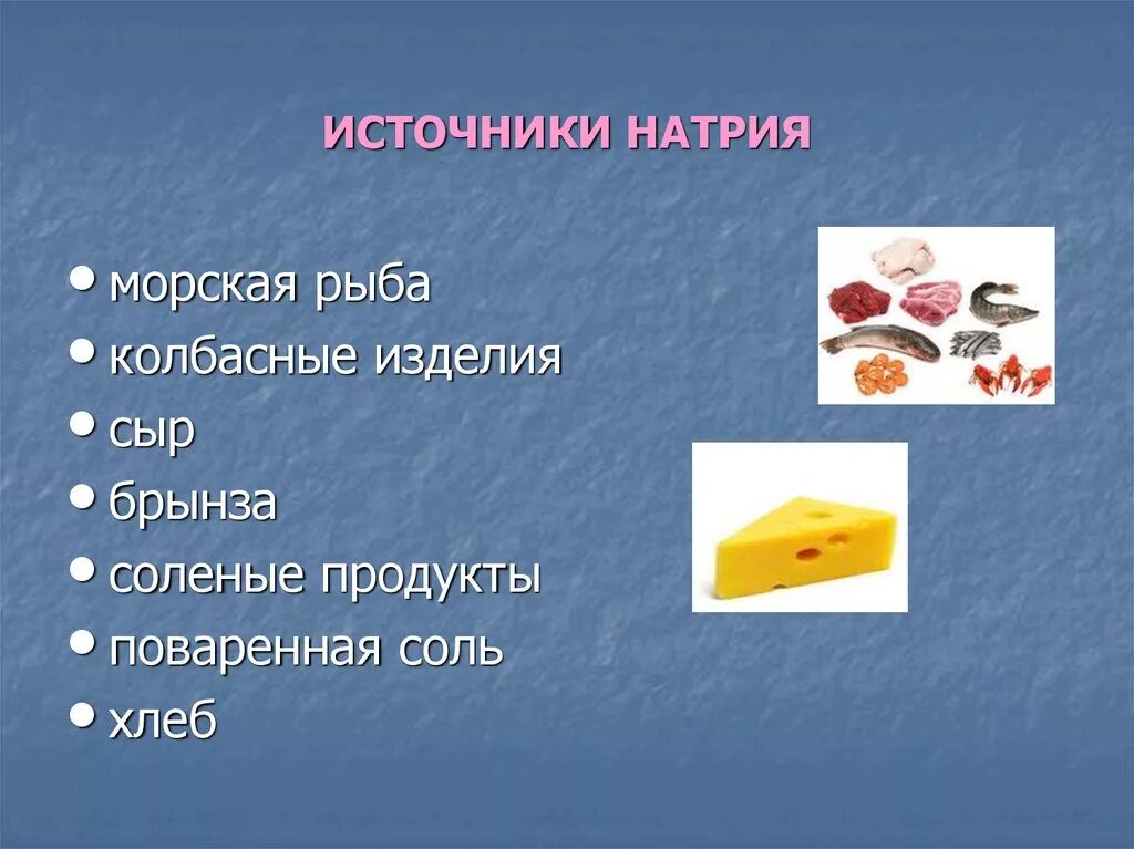 Какие продукты являются источником быстрой соли. Пищевые источники натрия. Источники натрия в продуктах. Основные источники натрия. Натрий в пищевых продуктах.