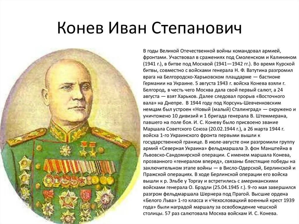 Маршалы Победы Великой Отечественной войны Конев. Конев берлинская операция