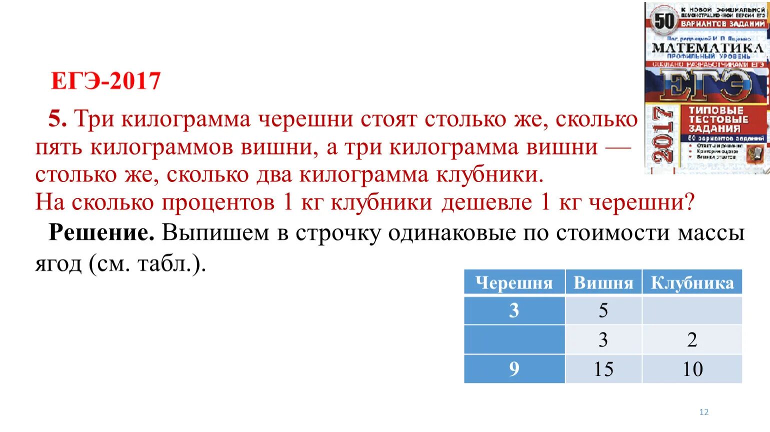 Килограмм вишни это сколько. Задачи на проценты с решением 11 класс. Задача 11. Сколько килограмм 3 черешни.