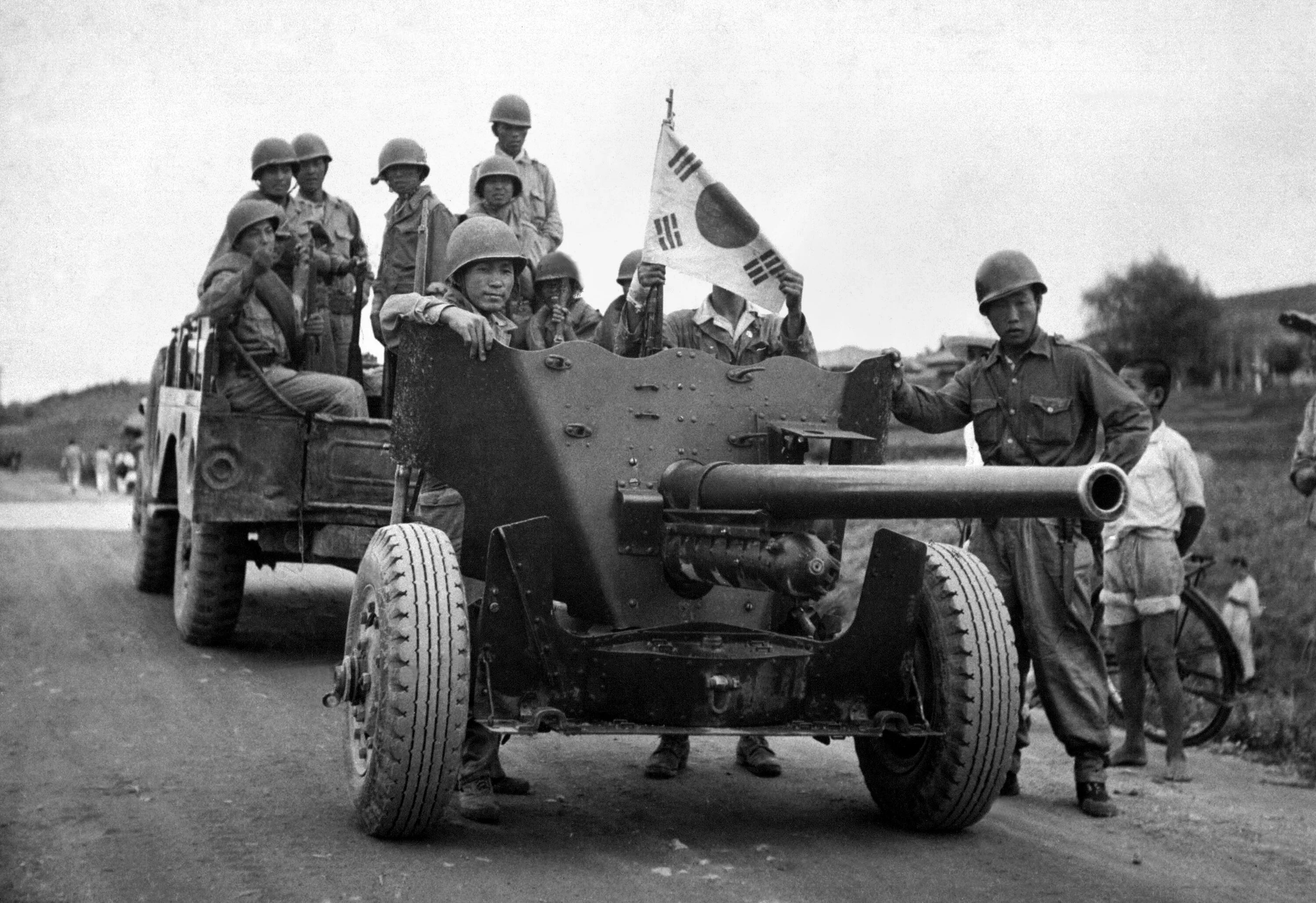 Оон в корейской войне. 57-Мм противотанковая пушка м1. 57-Мм противотанковая пушка м1 Корея. 57-Мм противотанковая пушка м1. (США).