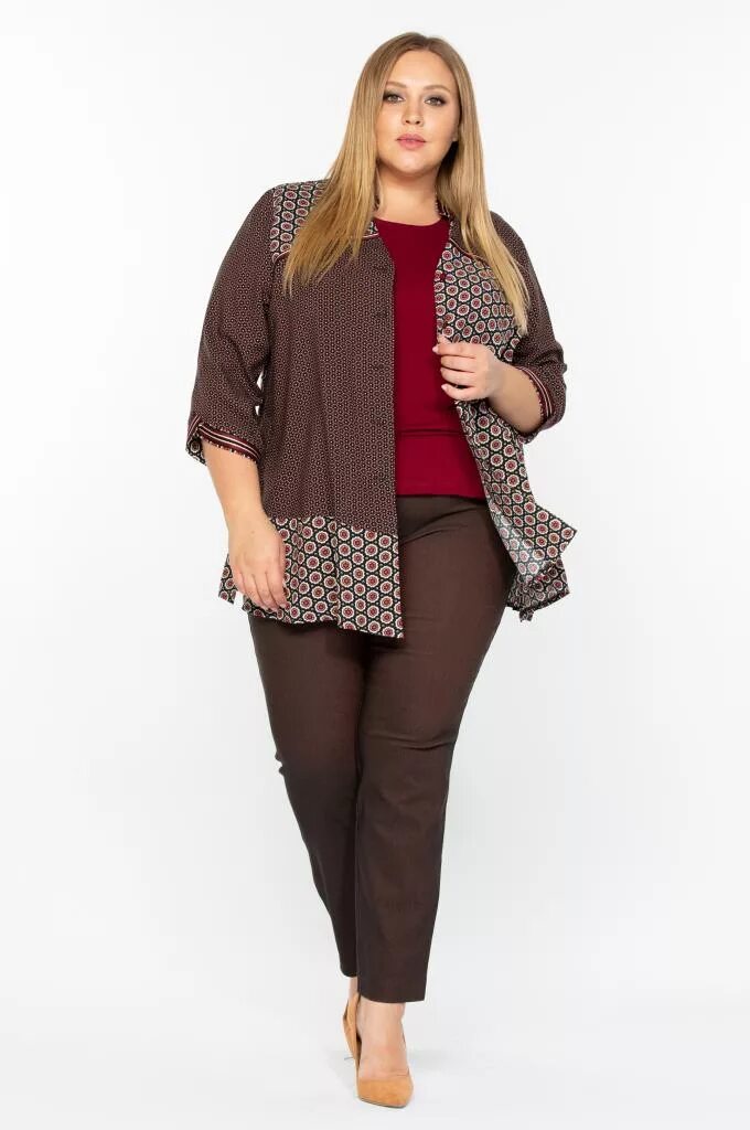 жилет серый в клетку 170 размер. терра мода. брендовая одежда для полных женщин. Maria terra одежда. терра магазин одежды больших размеров для женщин.