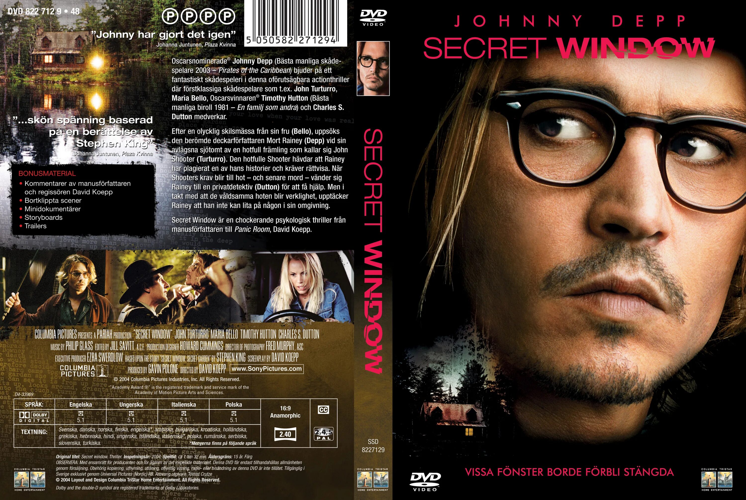 Secret win. Secret Window 2004. Тайное окно (2004) Cover. Secret Window (2004) Cover. DVD тайное окно.