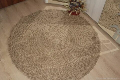Вязание ковра из джута