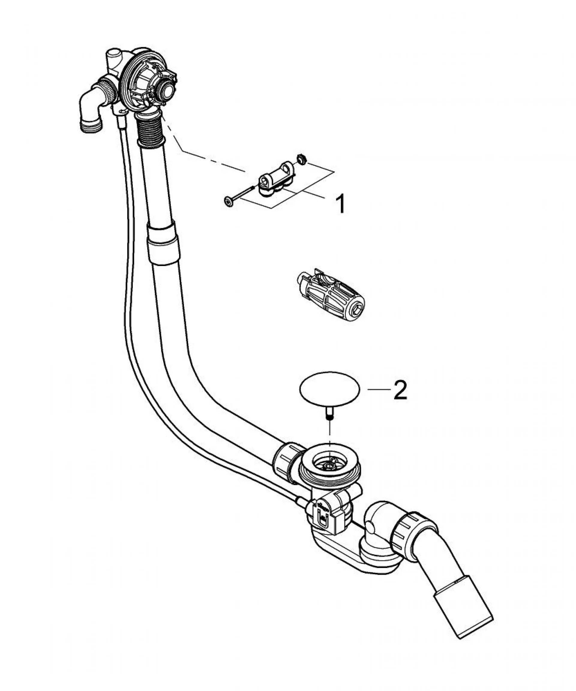 Перелив grohe. 28991000 grohe. сифон для ванны grohe 28991000. наливной, сливной и переливной гарнитур, grohe talentofill.