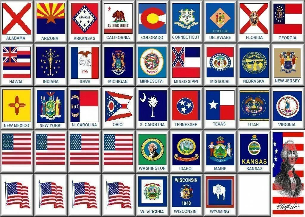 Сколько штатов на флаге. Флаги Штатов США. Штаты Америки флаги и названия. Флаги американских Штатов. Флаги всех Штатов Америки.