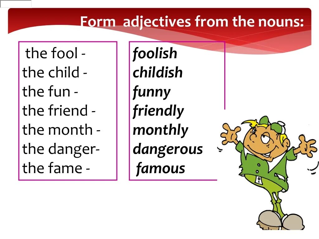 Word formation Nouns. Noun и adjective правило. Word building Nouns. Word formation adjectives