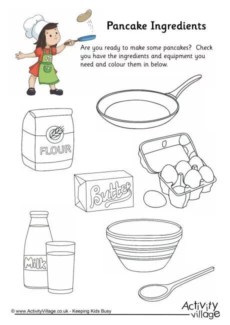 Pancakes worksheets for kids