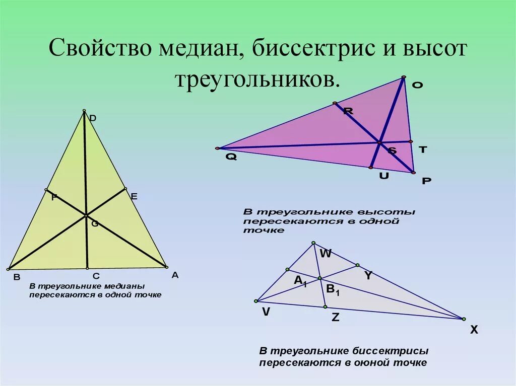 Построение высоты в остроугольном тупоугольном прямоугольном треугольнике. Медиана биссектриса и высота треугольника. Медиана биссектриса и высота треугольника 7 класс. Свойства Медианы биссектрисы и высоты треугольника. Биссектриса Медиана высота.