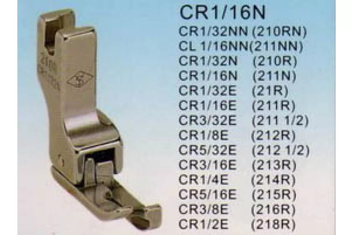 16 лапок. Лапка для отстрочек cl10 (1 мм). Лапка cr1/4e. Лапка CR 1/16. Лапка CR 20 С подпружиненным правым бортиком 2 мм. ..