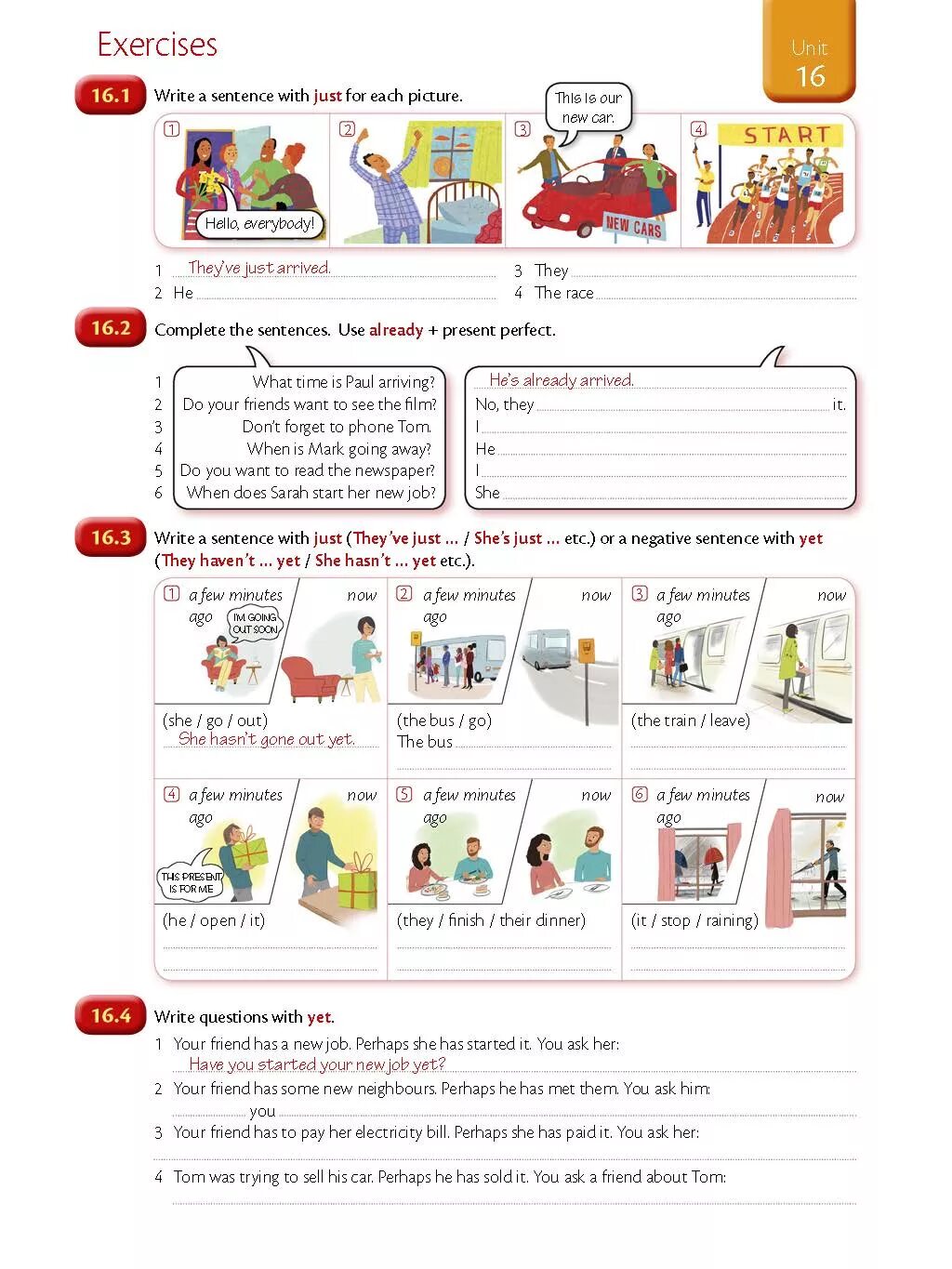 Exercises ответы. Unit 16 exercises ответы. Английский exercises Unit 16. English exercises ответы. 1 they arrive already