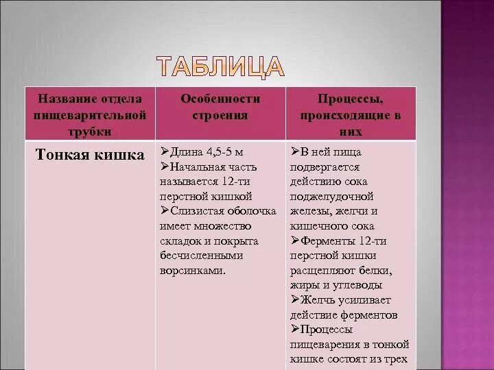 Кишечник функции таблица. Особенности строения отделов жкт. отделы тонкого кишечника таблица. строение тонкого и толстого кишечника таблица. особенности строения тонкой кишки таблица.