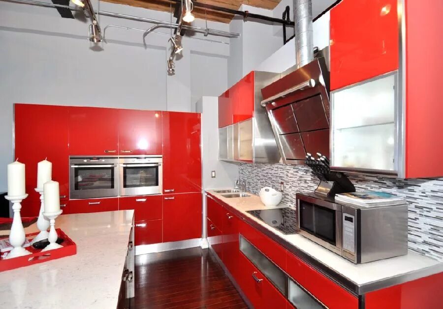island kitchen cabinet,red Kitchen Cabinet For Sale,Red Lacquer Finish MDF Kitch