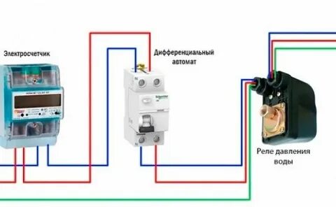 Схема подключения реле насоса
