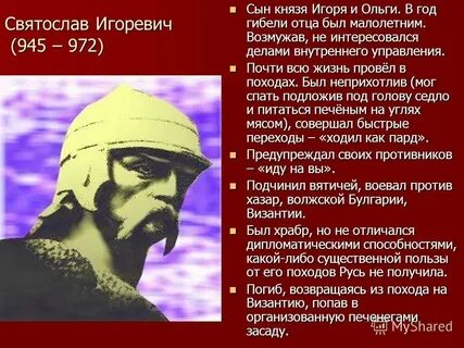 Какую характеристику автор дает святославу и князьям