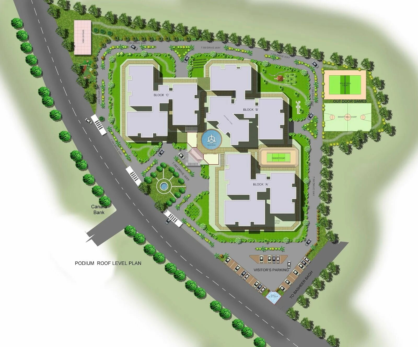 Рендер генплана. Site Plan. Генплан школы. Проект школы генплан.